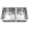 Hardware Resources 32" Lx19" Wx10" D Undermount 16 Gauge Handmade Stainless Steel 60/40 Double Bowl Sink HMS260L - alternate 1